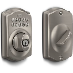 Schlage Camelot Satin Nickel Keypad Electronic Deadbolt Lock - 37413 | Lowe's Pro Supply