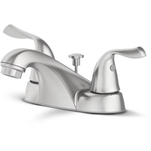 Project Source Project Source 2-Handle Low-Arc Lavatory Faucet, Brushed Nickel - 709403 | Lowe's Pro Supply