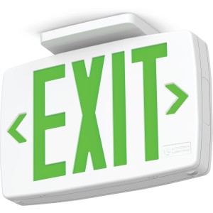 Lithonia Lighting Lithonia LQM LED Exit Sign, Red/Green Selectable, White, 120/277V AC Battery Back-Up - 446115 | Lowe's Pro Supply