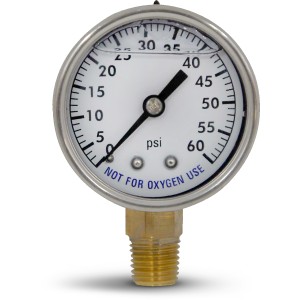Super-Pro 2" Bottom Mount Liquid Filled Pressure Gauge - 918639 | Lowe's Pro Supply