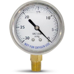 Super-Pro 2.5" Bottom Mount Liquid Filled Vac Gauge - 918640 | Lowe's Pro Supply