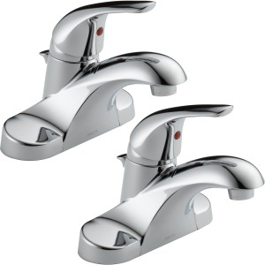 Delta Delta Foundations Chrome 1-Handle Centerset Bathroom Sink Faucet 2-Pack - 708390 | Lowe's Pro Supply