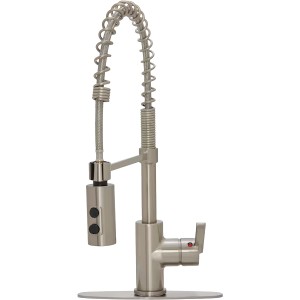 Project Source Project Source Flynt Spring Pull-Down Kitchen Faucet, Stainless Steel - 709339 | Lowe's Pro Supply