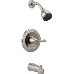 Delta Foundations Stainless 1-Handle Bathtub and Shower Faucet with Valve Included