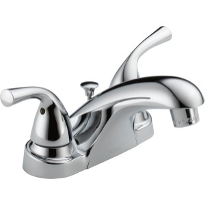 Delta Foundations Chrome 4-in Centerset 2-Handle Bathroom Sink Faucet