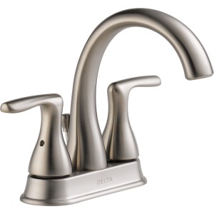 Delta Foundations Brushed Nickel 4-in Centerset 2-Handle Bathroom Sink Faucet