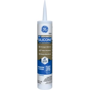 GE Advanced Silicone 2 Window & Door Sealant, Clear, 10.1 oz