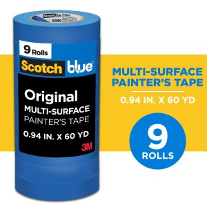 3M Blue Painters Tape .94 X 60 YD Pack of 9