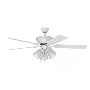 Harbor Breeze Harbor Breeze Sailor Bay 52-in White with White/Driftwood Blades Downrod or Flush-Mount Ceiling Fan with Light and Pull Chain, 5 Blades - 420022 | Lowe's Pro Supply