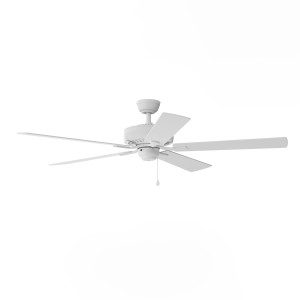 Harbor Breeze Harbor Breeze Cypress Point 52-in White with White/Driftwood Blades Downrod or Flush-Mount Ceiling Fan with Pull Chain, 5 Blades, Light Kit Compatible - 420026 | Lowe's Pro Supply