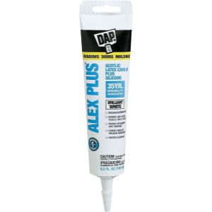Dap ALEX PLUS Acrylic Latex Caulk Plus Silicone White 5.5 oz