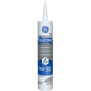 GE All Purpose Silicone 1 Sealant, White, 10.1oz