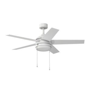 Harbor Breeze Harbor Breeze Sunport Easy2Hang 44-in Matte White with Matte Blades LED Indoor/Covered Outdoor Ceiling Fan with Light and Pull Chain, 5 Blades - 420018 | Lowe's Pro Supply