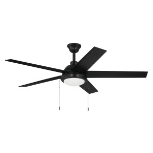Harbor Breeze Harbor Breeze Amberwood Easy2Hang 52-in Matte Black with Matte Black/Brown Blades LED Ceiling Fan with Light and Pull Chain, 5 Blades - 420019 | Lowe's Pro Supply