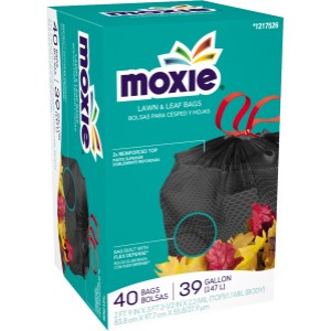 Moxie 39-Gallon Scent free Black Outdoor Plastic Lawn and leaf Drawstring Trash Bag 40 -Count - 545036 | Lowe's Pro Supply