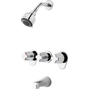 Pfister 3-Handle Chrome Tub/Shower Set with Stops 1.8 GPM - 712067 | Lowe's Pro Supply