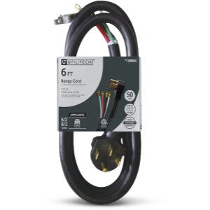 Utilitech Utilitech Range Cord 6-ft 50 -Amp 4 -Prong Black Range Appliance Power Cord - 118694 | Lowe's Pro Supply