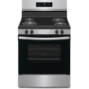 Frigidaire Coil Electric Range 30"W, 5.3 cu ft, Freestanding, 4-Burners, Stainless Steel - 239004 | Lowe's Pro Supply