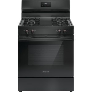 Gas Range, 30"W, 5.1 cu ft, Freestanding, Black