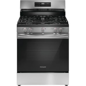 Gas Range, 30"W, 5.1 cu ft, Freestanding, Stainless Steel