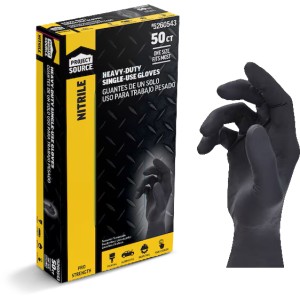 Project Source Project Source Heavy-Duty One-Size-Fits-All Textured-Grip Food-Grade Nitrile Disposable Cleaning Gloves, Box of 25 Pairs - 533134 | Lowe's Pro Supply