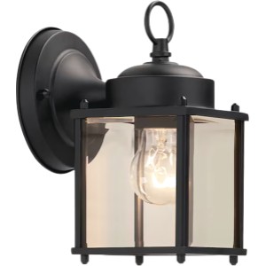 Project Source Project Source Morlake 1 -Light 8.25-in H Matte Black Hardwired Outdoor Wall Light - 338648 | Lowe's Pro Supply