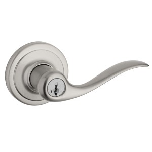 Kwikset Kwikset Tustin SmartKey Entry Lever Satin Nickel - 555823 | Lowe's Pro Supply