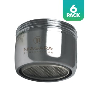 Dual-Thread Standard Size Bubble Spray 0.5 GPM Faucet Aerator, Chrome, 6-PACK