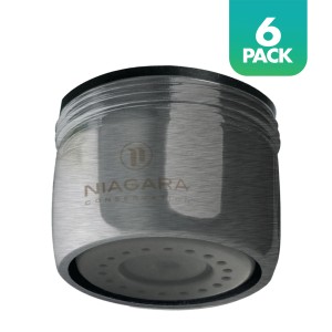 Dual-Thread Standard Size Needle Spray 0.5 GPM Faucet Aerator, Brushed Nickel, 6-PACK