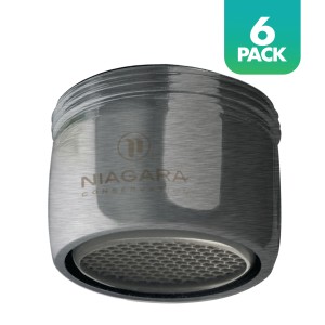 Dual-Thread Standard Size Bubble Spray 1.0 GPM Faucet Aerator, Brushed Nickel, 6-PACK