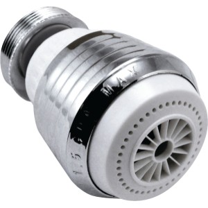 Dual Thread Standard Size Dual Spray with Swivel 1.5 GPM Kitchen Aerator, Chrome and White