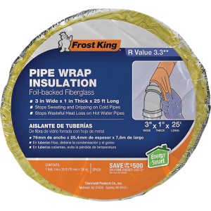Frost King Frost King 1-in x 25 ft Fiberglass Pipe Wrap Insulation - 792002 | Lowe's Pro Supply
