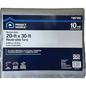 Project Source Project Source 20-ft x 30-ft Silver Waterproof Standard Polyethylene 10-mil Tarp - 792010 | Lowe's Pro Supply