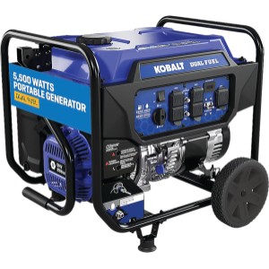 LPS Sourcing Kobalt 6830 Starting/5500 Running Watt Gas and Propane Dual Fuel Portable Generator - 889000 | Lowe's Pro Supply