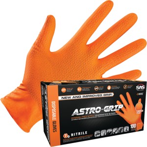 Astro-Grip Orange Disposable Nitrile Gloves, X-Large 100/Box, 66574