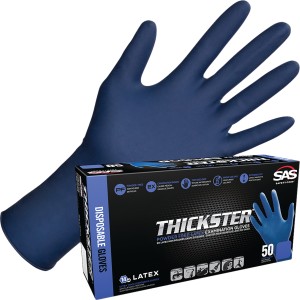 Thickster Blue Disposable Latex Gloves, X-Large 50/Box, 6604-20
