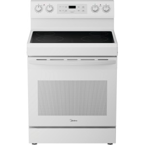 midea smooth-top electric range 30", 6.3 cu ft, freestanding, white - 282129 | lowe's pro supply
