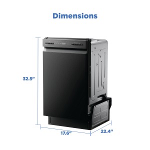 midea built-in dishwasher 18", 52 db quiet operation, energy star, black - 284002 | lowe's pro supply