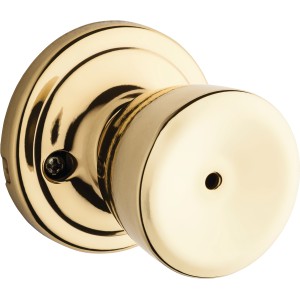 Kwikset Abbey Privacy Knob Polished Brass