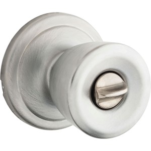 Kwikset Abbey Privacy Knob Satin Chrome - 558054 | Lowe's Pro Supply