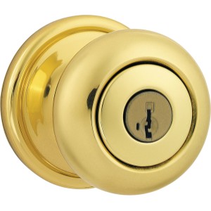 Kwikset SmartKey Entry Polished Brass Hancock