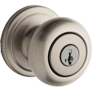 Kwikset SmartKey Entry Lock Satin Nickel Hancock