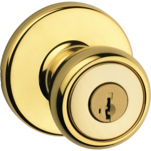 Kwikset SmartKey Tylo Entry Knob Polished Brass