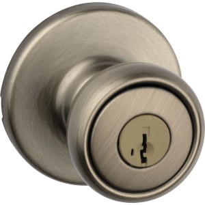 Kwikset SmartKey Tylo Entry Knob Antique Brass