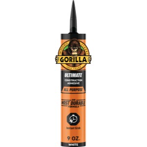 Gorilla Ultimate Polymer-Based, Multi-Use Interior/Exterior, Construction Adhesive, White, 9 oz - 802136 | Lowe's Pro Supply