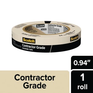 Scotch Tape Scotch 2020 Contractor Grade Masking Tape, 0.94 in x 60 Yards - 808534 | Lowe's Pro Supply