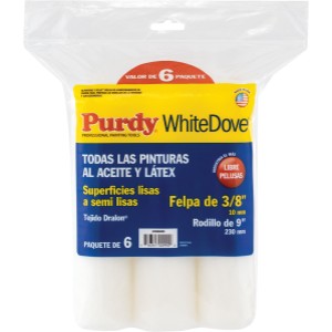 Purdy Purdy 9-in x 3/8-in Nap White Dove Woven Acrylic Fiber Paint Roller Cover, Pack of 6 - 821355 | Lowe's Pro Supply