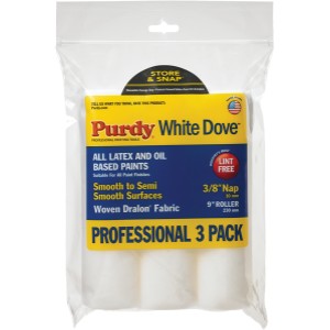 Purdy Purdy 9-in x 3/8-in Nap White Dove Woven Acrylic Fiber Paint Roller Cover, Pack of 3 - 821361 | Lowe's Pro Supply
