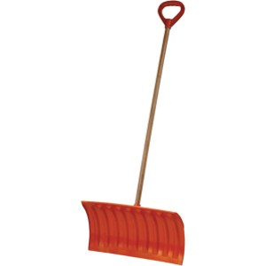 emsco group emsco group 21-in poly blade flat-blade snow shovel with 50-in wood handle - 841307 | lowe's pro supply