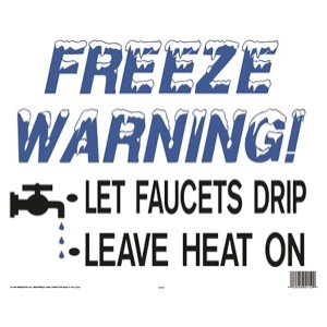 hy-ko products 24 in x 19 in freeze warning sign - 855125 | lowe's pro supply